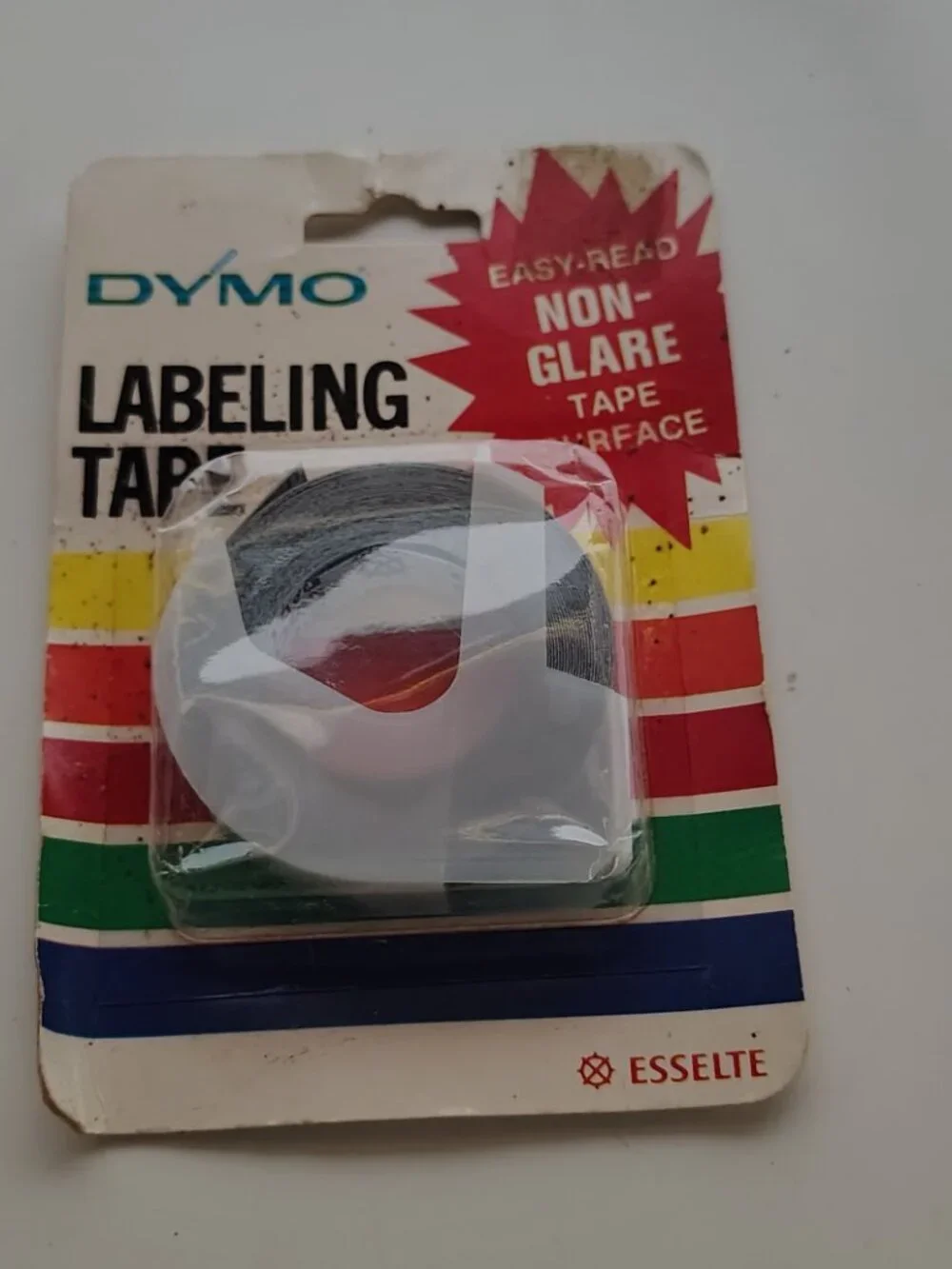 Vintage 1983 Dymo Non-Glare Labeling Tape Lot 3 NOS 3/8 x 12' Red Black